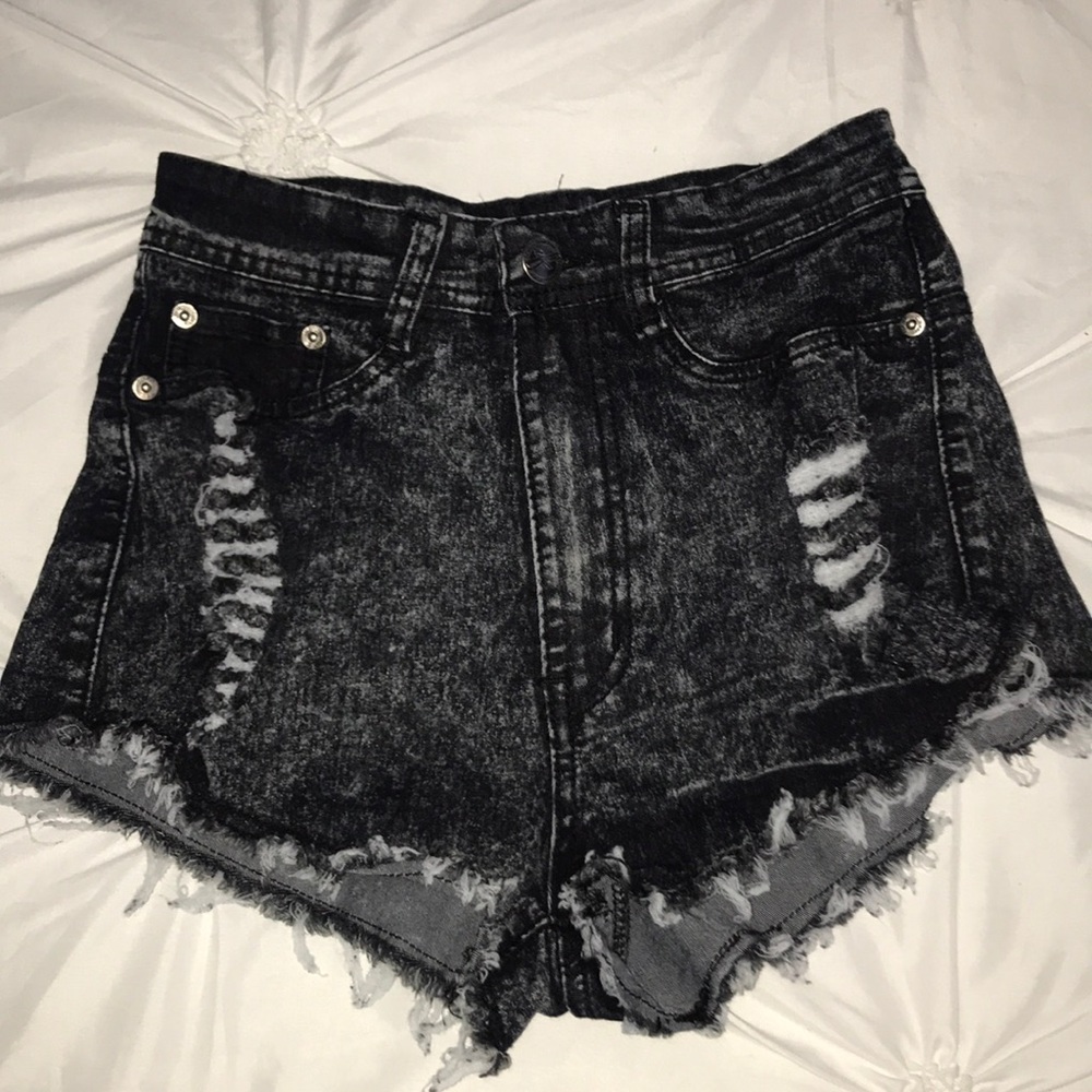 REDFOX Acid Wash Distressed Shorts